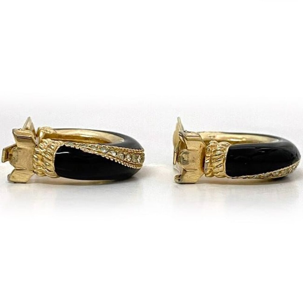 Christian Dior Earrings Gold Black - Picture 4 of 10